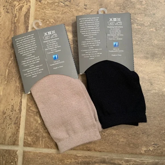 Key Socks (1 black & 1 nude pair) - Picture 3 of 4